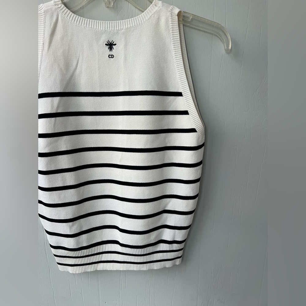 Christian Dior Silk/Cotton Striped Vest (US 8) - Picture 8 of 13